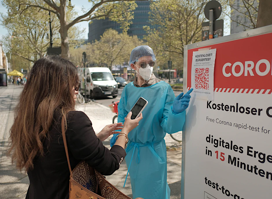 Teststation auf dem Kudamm