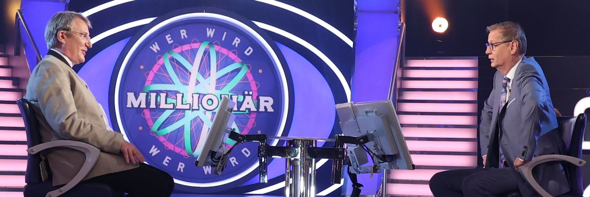 Pfarrer Martin Fohl und Günther Jauch bei „Wer wird Millionär“.
