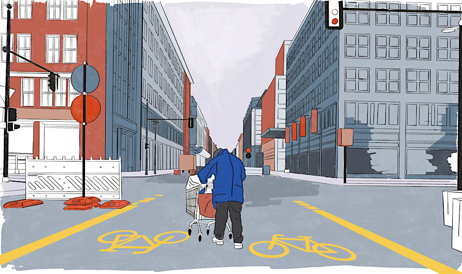 Dystopische Szenen dominieren die Friedrichstraße seit Monaten.  Wie tief kann der Möchtegern-Boulevard eigentlich noch sinken?