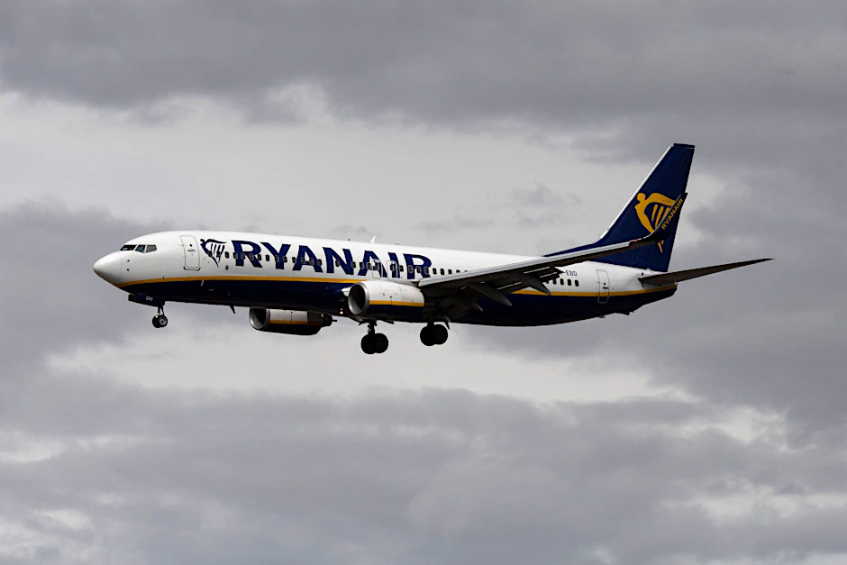 Eine Passagiermaschine von Ryanair