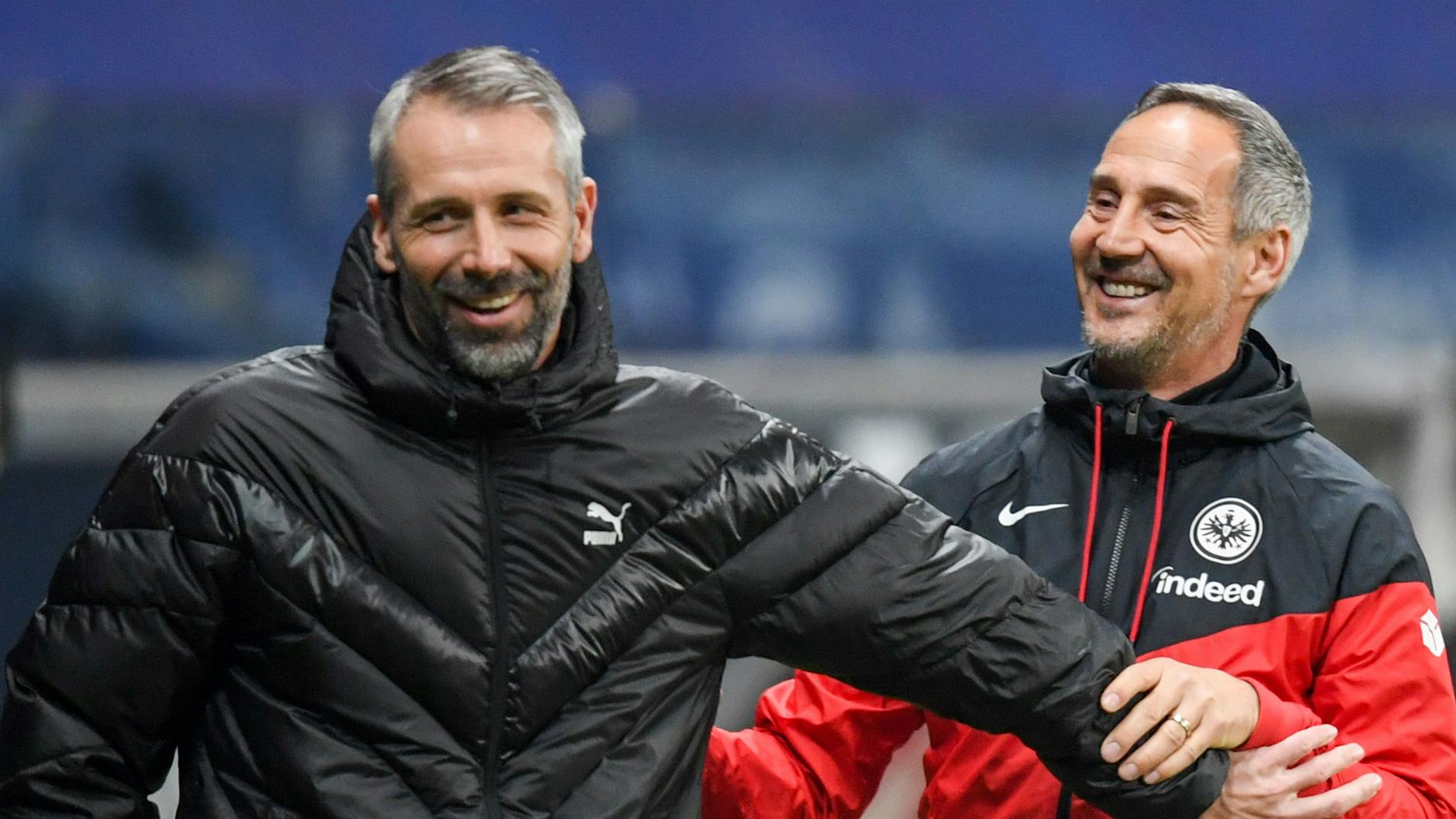 Adi Hütter (r.) wird Nachfolger von Marco Rose bei Borussia Mönchengladbach.