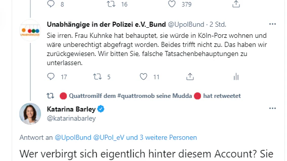 Barleys Äußerungen auf Twitter