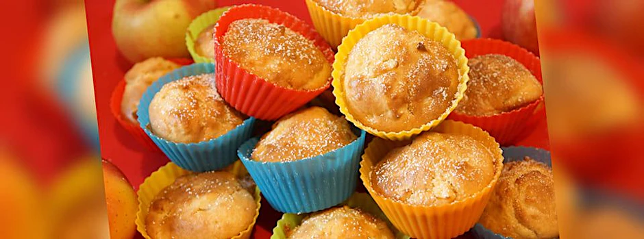 Einfach und dabei super-lecker: Apfel-Muffins mit Marzipan.