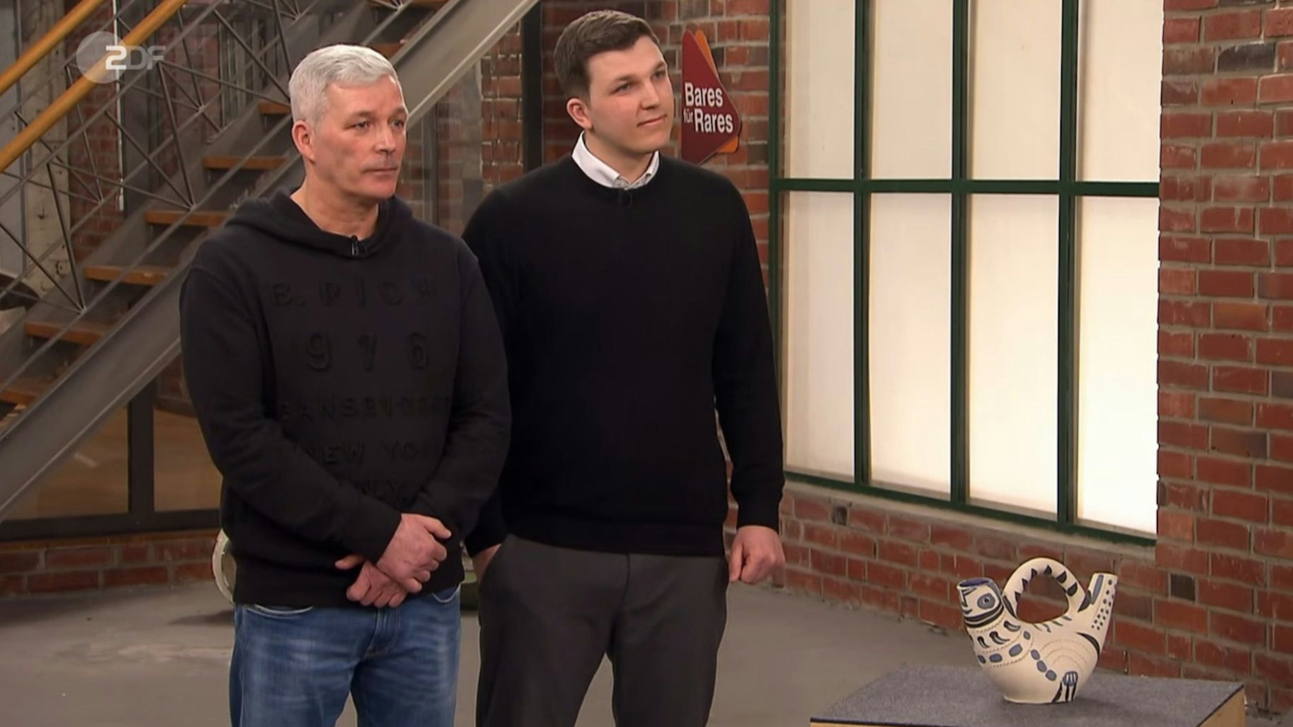 Wollen bei „Bares für Rares“ ihren Krug von Pablo Picasso verkaufen:&nbsp;Frank und Leon Steinhart.