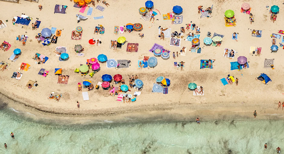 Luftaufnahme von der Platja Des Trenc in Spanien