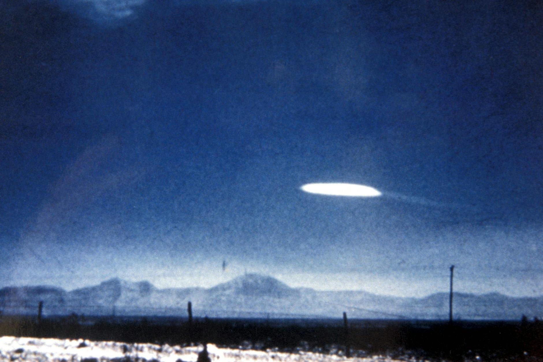 Aufnahme eines unidentifizierte Flugobjekt aus New Mexico, USA (16.10.1957).