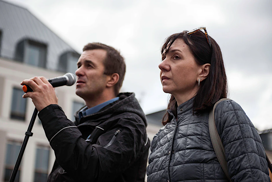Natalia and Dmitri Protassewitsch bei ihrem Auftritt in Warschau.