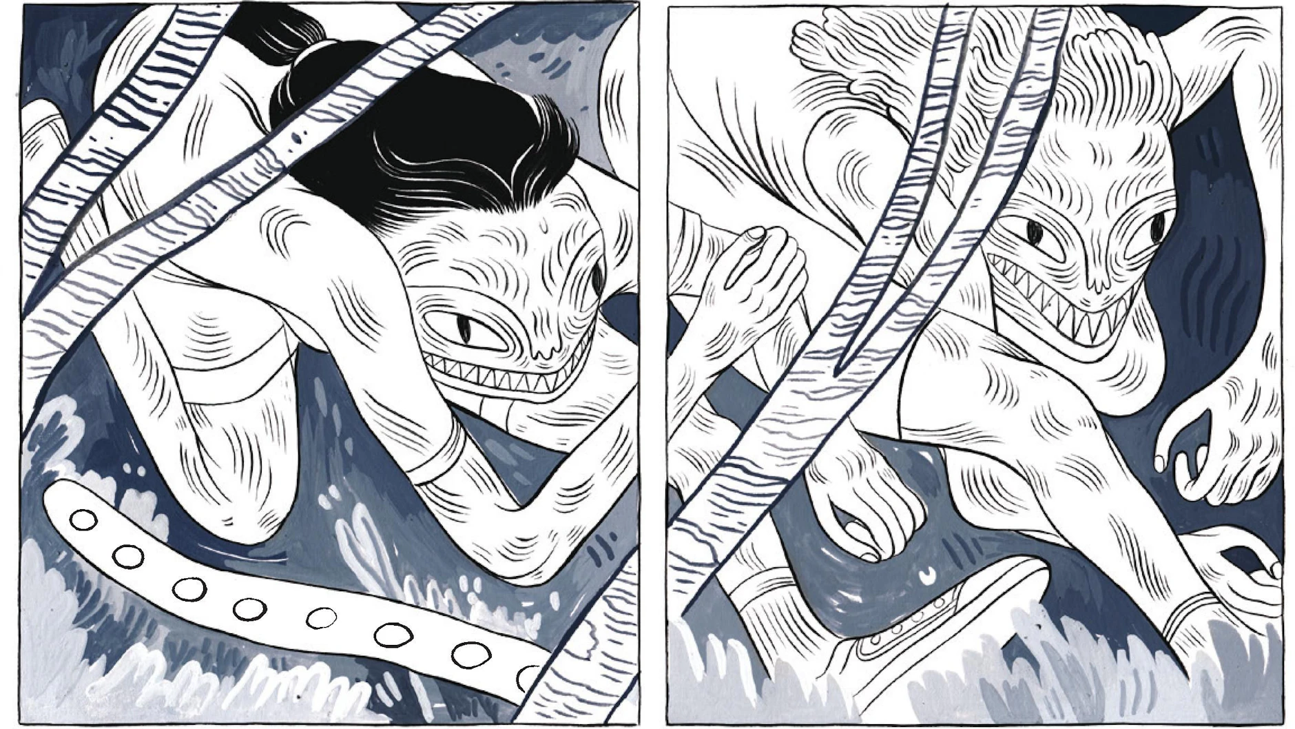 Virtuoses Spiel: Die Figuren springen durch die Bilder und sprengen den Rahmen.