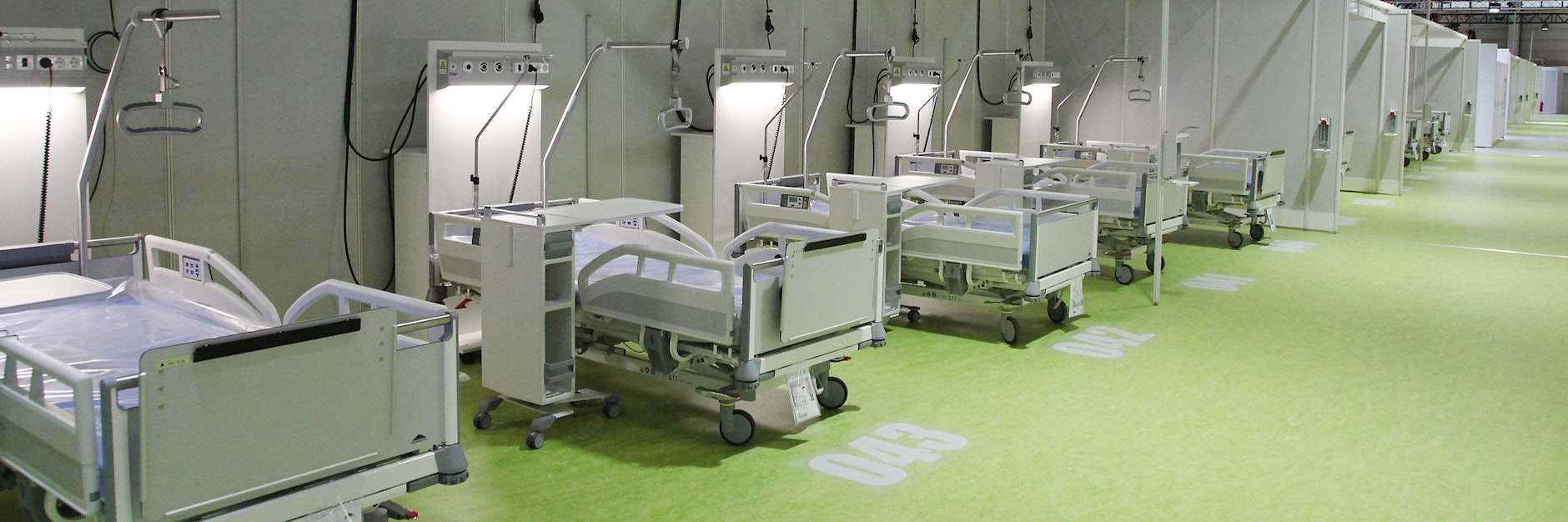 Die Betten im Corona-Krankenhaus auf dem Messegelände wurden bisher nicht genutzt.