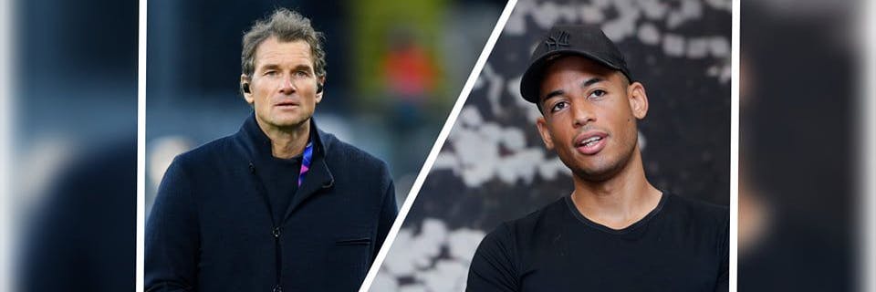 Herthas Aufsichtsratsmitglied Jens Lehmann schießt sich mit einem Rassismus-Kommentar gegen Dennis Aogo (r.) ins Abseits.