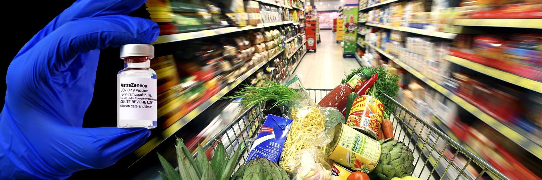 In Pforzheim gab es für Supermarkt-Besucher vor dem Einkaufen eine Impfung.
