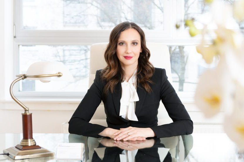 Arabella Pooth in ihrer Kanzlei in Dortmund.