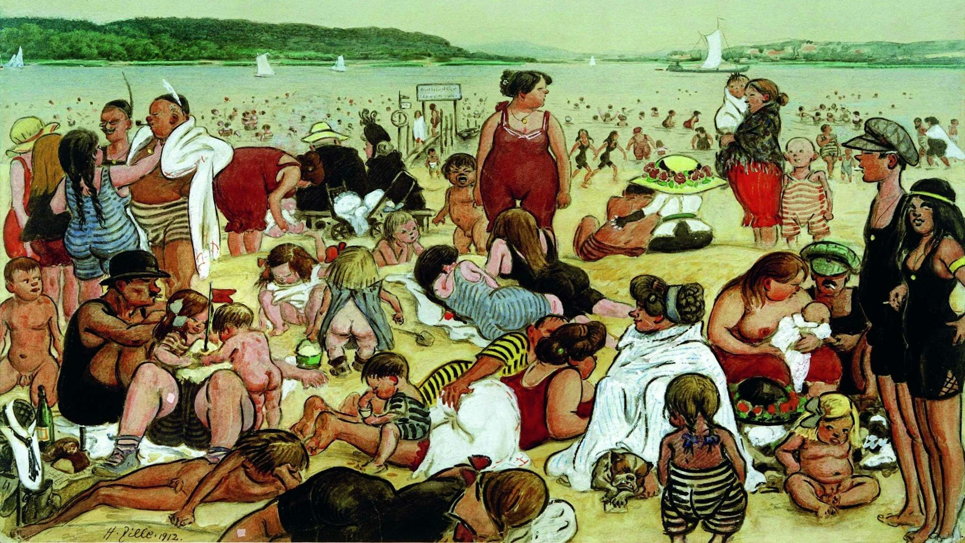 Heinrich Zille's depiction of "Berlin beach life" in 1912.