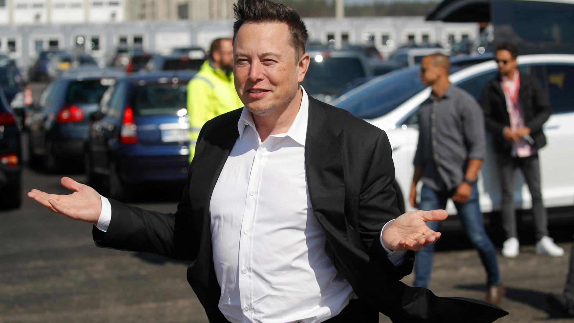 Tesla CEO Elon Musk visited the construction site in Grünheide in September 2020.