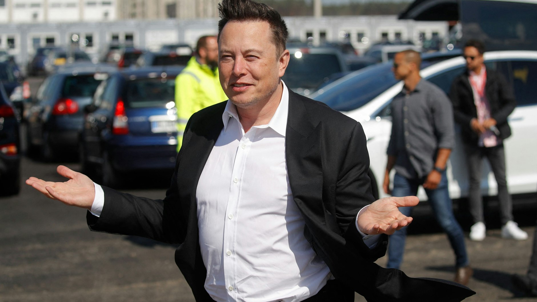 Tesla CEO Elon Musk visited the construction site in Grünheide in September 2020.