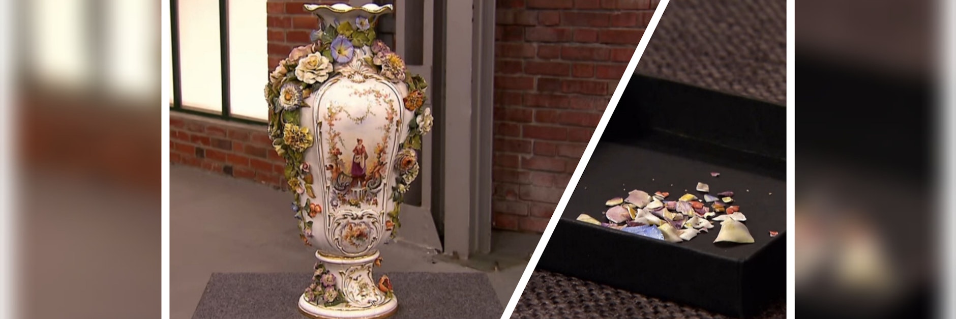 Diese Prunkvase samt ihrer Splitter steht bei&nbsp;„Bares für Rares“ zum Verkauf.