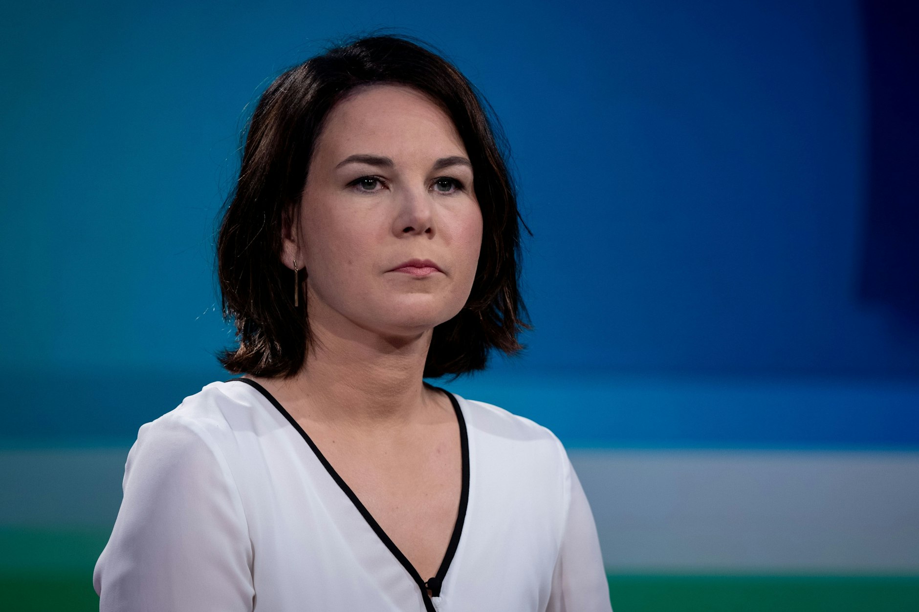 Annalena Baerbock, Kanzlerkandidatin und Bundesvorsitzende von Bündnis 90/Die Grünen, in der ARD-Sendung Farbe bekennen am Donnerstagabend.