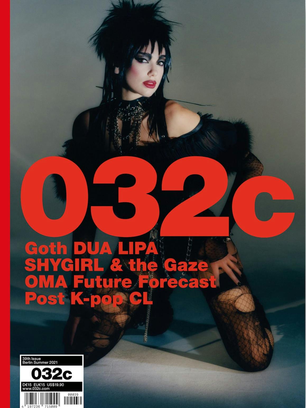Popstar Dua Lipa auf dem Cover der 39. Ausgabe des Magazins 032c.