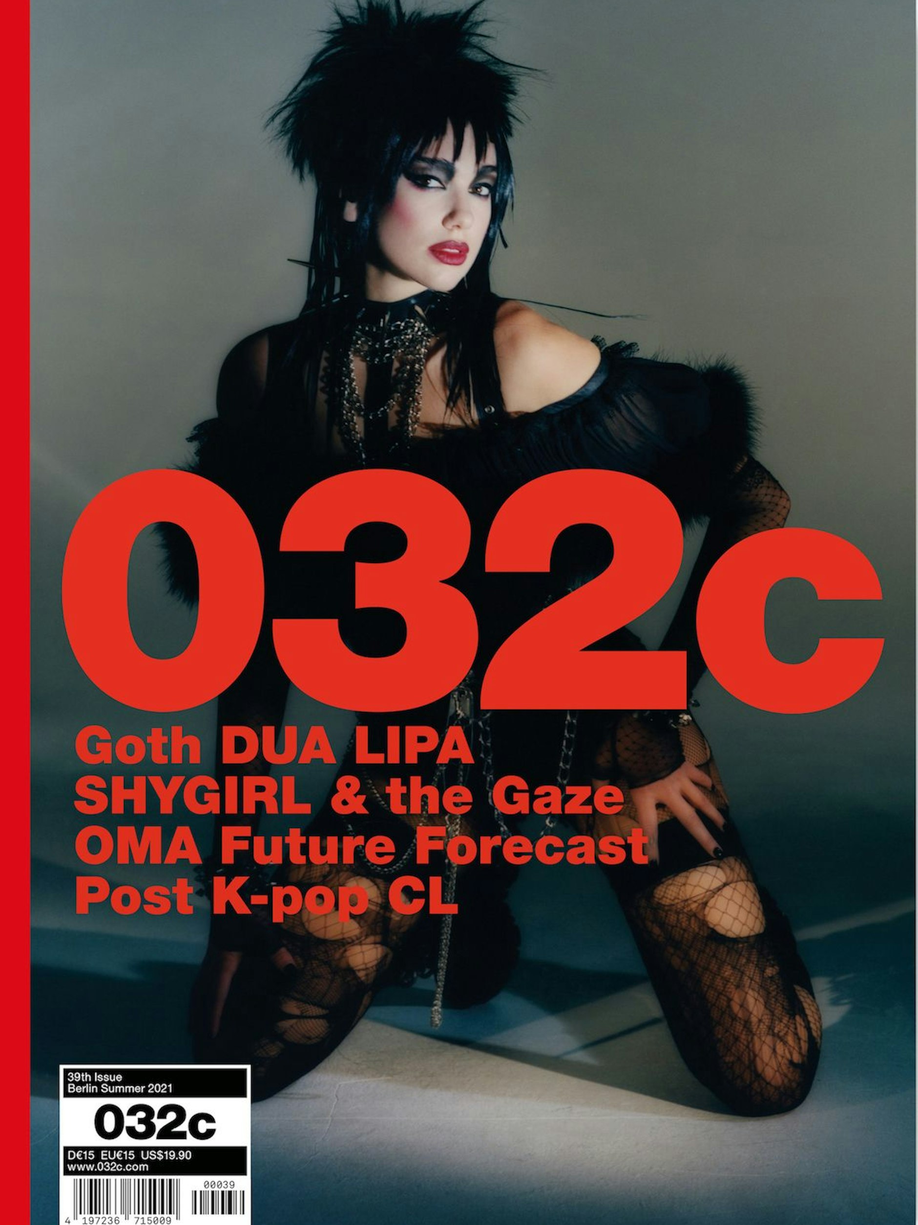 Popstar Dua Lipa auf dem Cover der 39. Ausgabe des Magazins 032c.