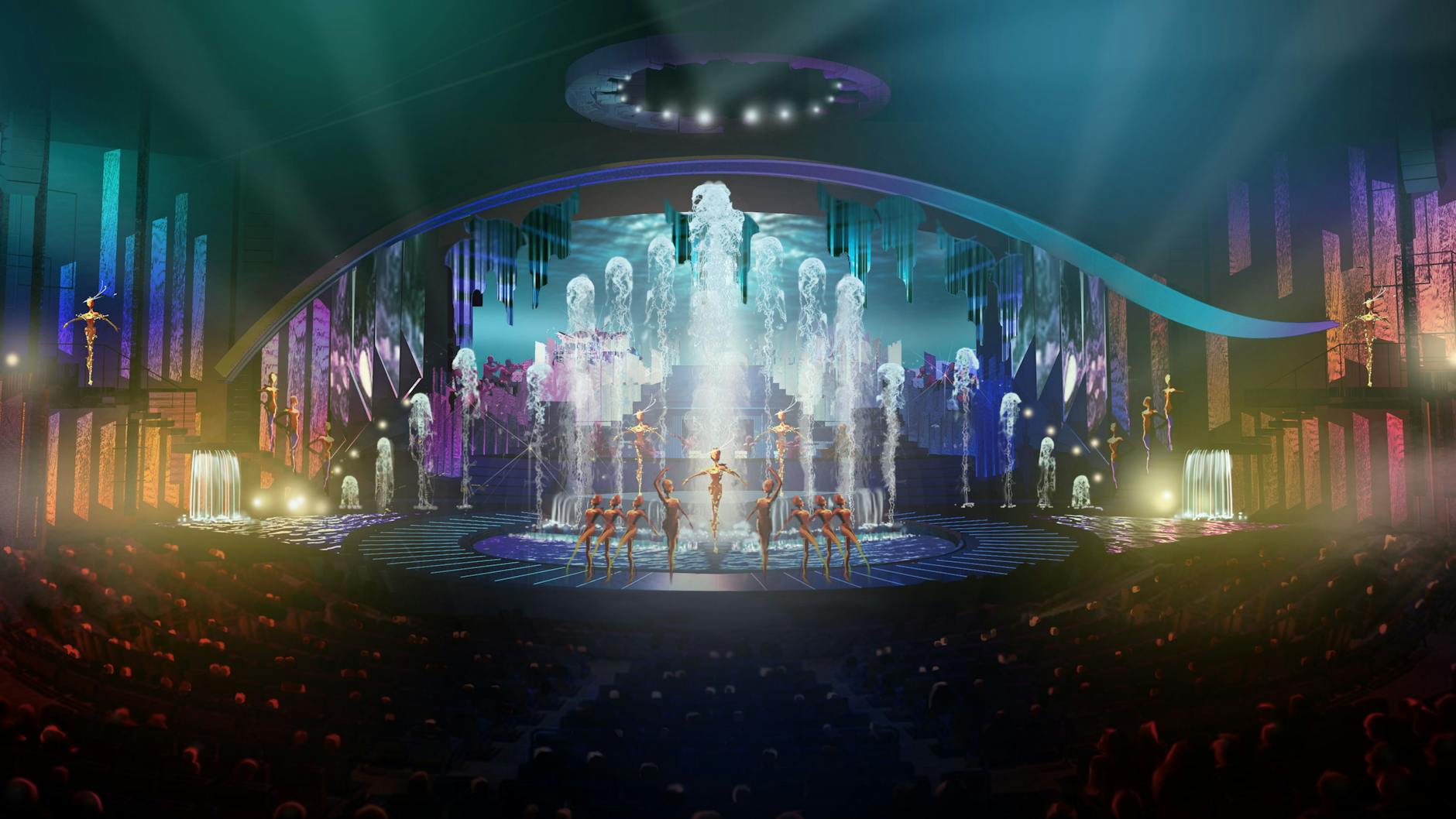 Bei der Show „Arise“ wird auch das neu gebaute Wasserbecken zum ersten Mal im Einsatz sein. 