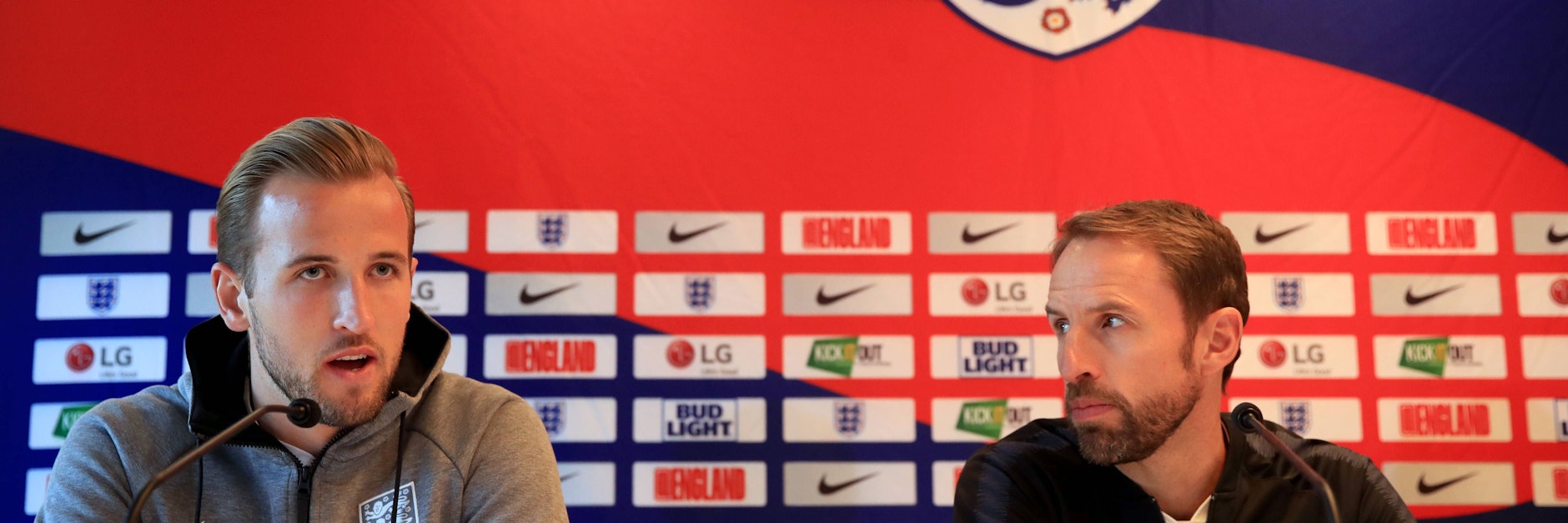 Englands Superstar Harry Kane (l.) und Gareth Southgate, der Trainer der Three Lions, freuen sich schon auf die Heim-EM.&nbsp;