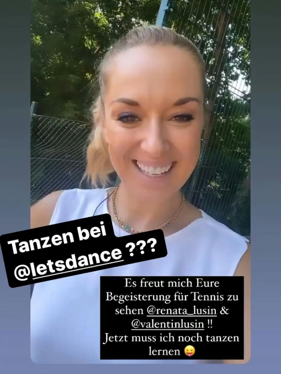 In seiner Story auf Instagram frohlockt Valentin Lusin schon, ob es Sabine Lisicki jetzt zu „Let’s Dance“ zieht.