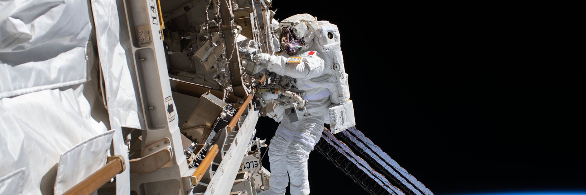 Esa-Astronaut Luca Parmitano an der Internationalen Raumstation.