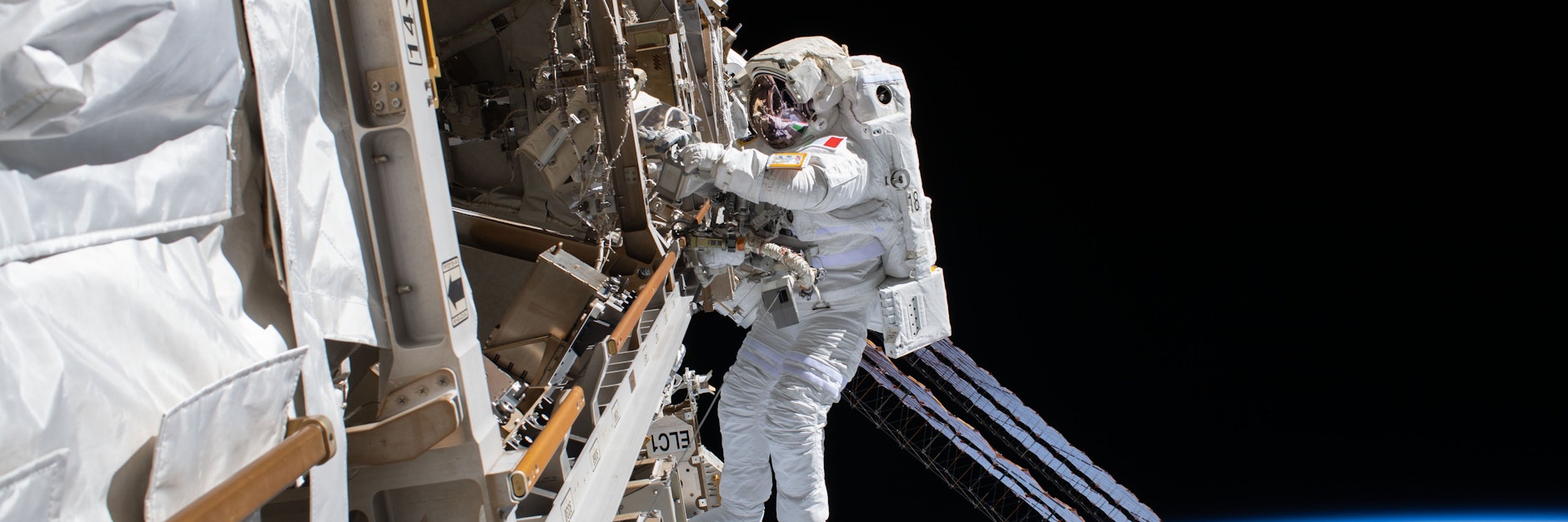Esa-Astronaut Luca Parmitano an der Internationalen Raumstation.