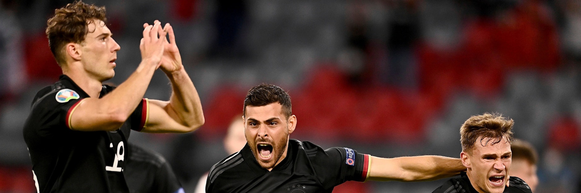 Leon Goretzka (links) hat die deutsche Nationalmannschaft in einem nervenzerfetzenden Zitterspiel doch noch ins EM-Achtelfinale geführt.