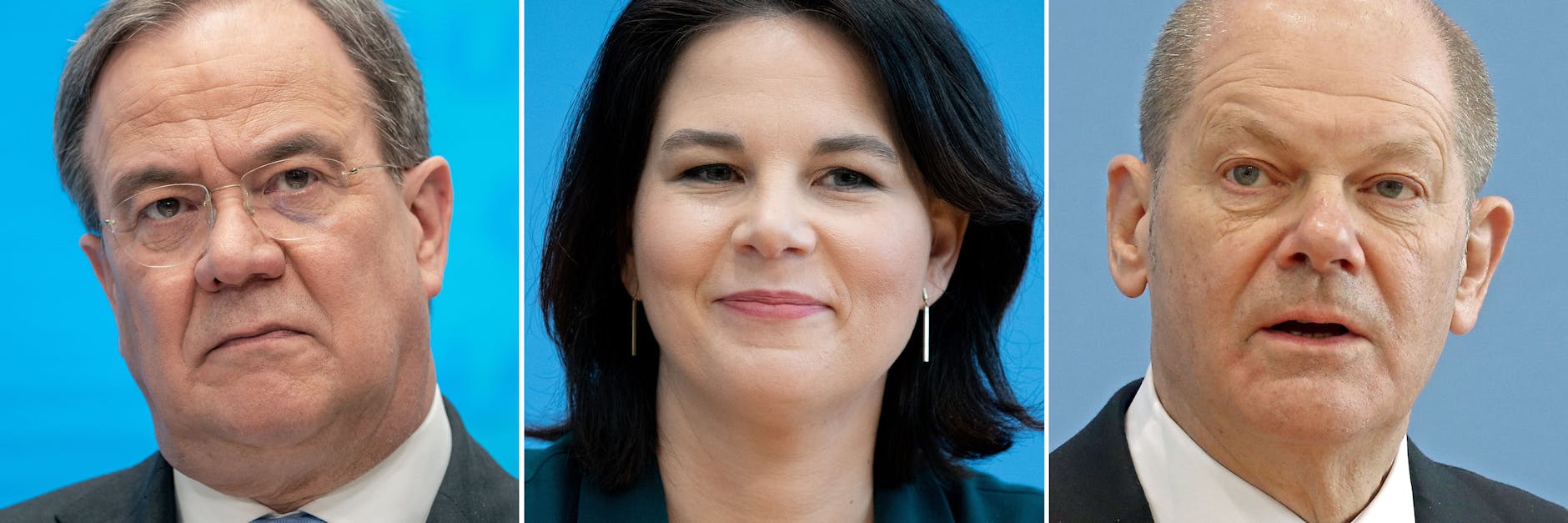 Annalena Baerbock, Kanzlerkandidatin von Bündnis 90/Die Grünen, und Olaf Scholz (SPD), SPD-Kanzlerkandidat, tereten gegen Armin Laschet (CDU) an. 