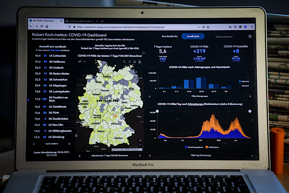 Covid-19-Dashboard des Robert Koch-Instituts vom 28. Juni.&nbsp;