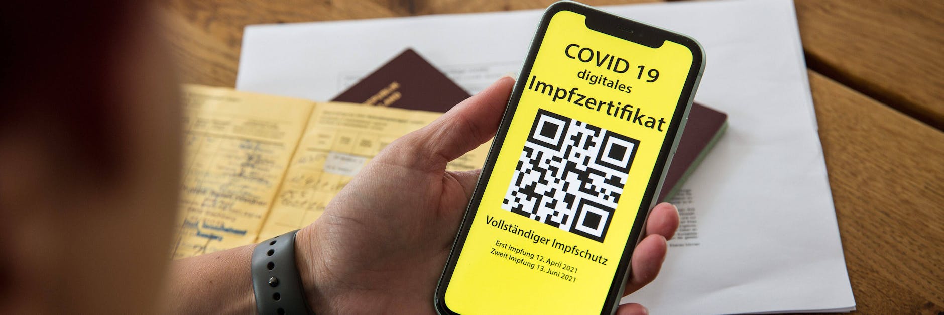 Der QR-Code belegt in der EU: Der Inhaber ist vollständig geimpft.