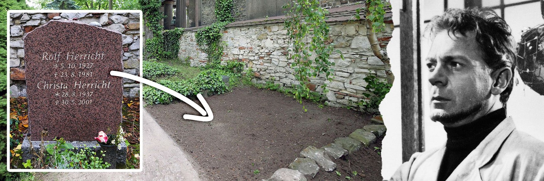 Die Grabstelle von DDR-Schauspieler Rolf Herricht ist eingeebnet, der Stein abgebaut.