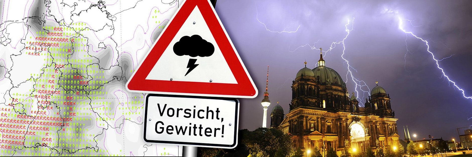 Deutschland steckt momentan in einer Gewitterlage fest, die durch eine Luftmassengrenze verursacht wird.