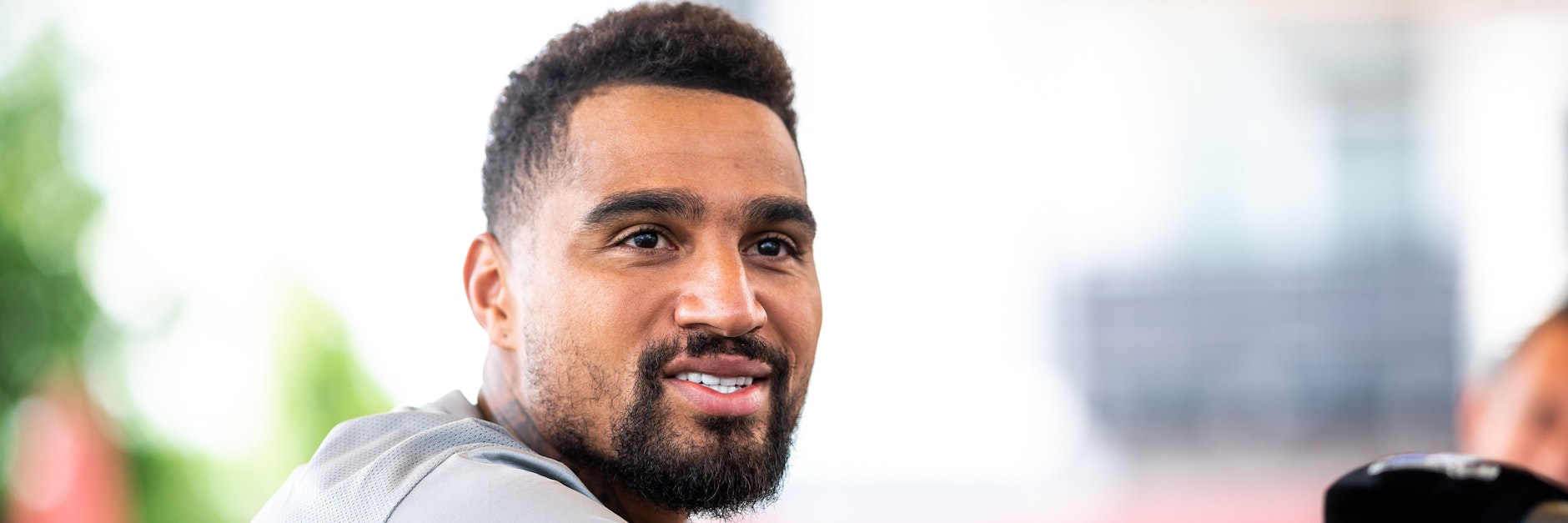 Kevin-Prince Boateng war bei seinem ersten Pressetermin seit seiner Hertha-Rückkehr in Plauderlaune. 