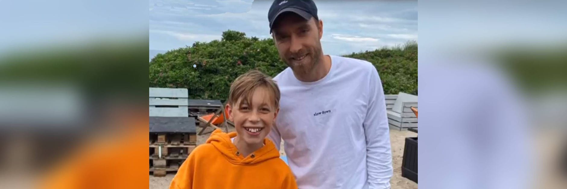 Der elfjährige Björn Bindzus traf Christian Eriksen am Strand.