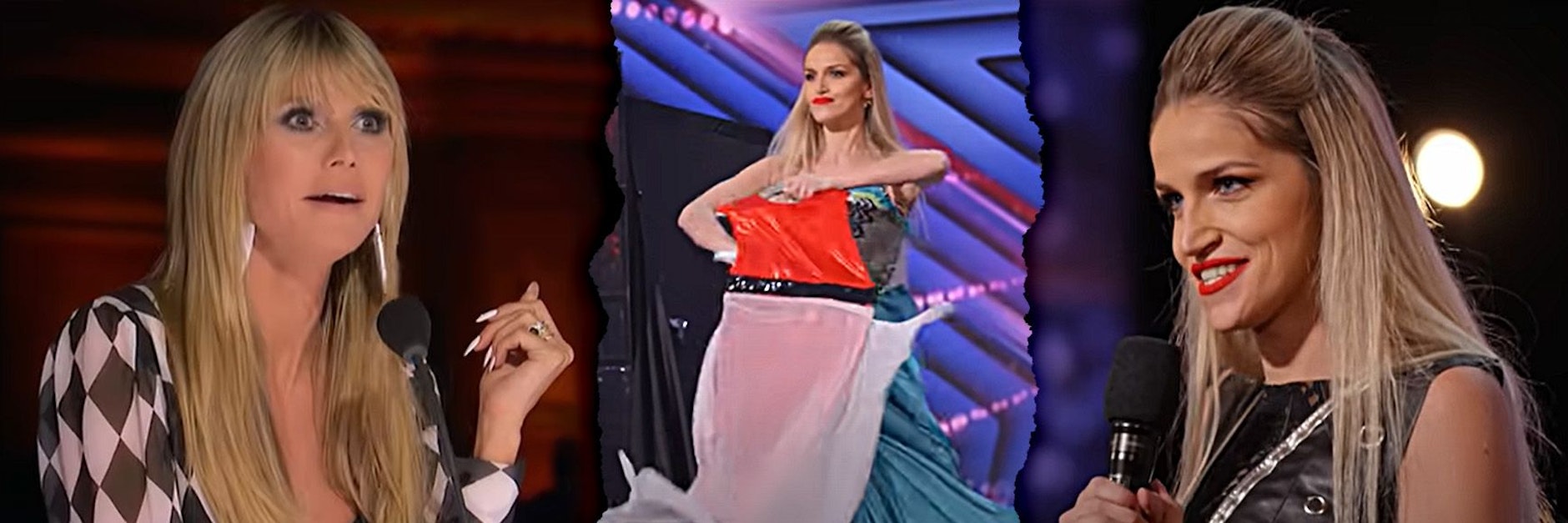 Quickchange-Künstlerin Lea Kyle trat beim US-Supertalent auf - und verblüffte Zuschauer und Jury, darunter auch Model-Mama Heidi Klum (l.).