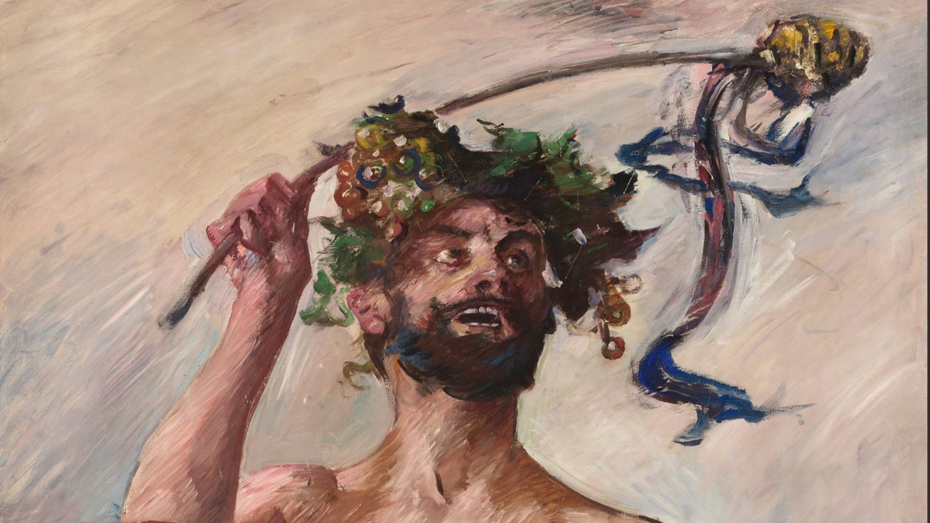 Der trunkene Bacchus tanzt mit dem Leoparden