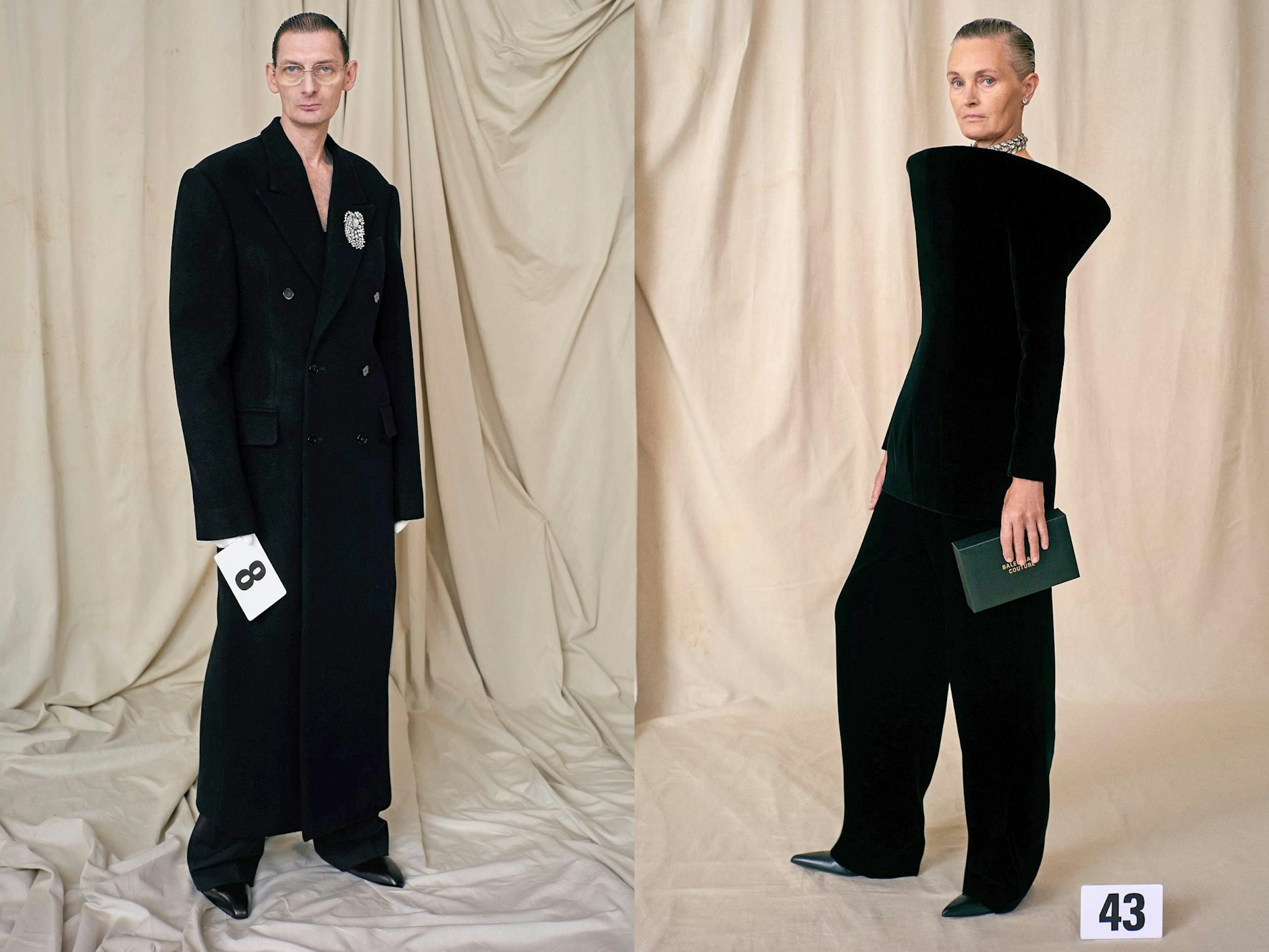 Diese Berliner modelten in der bejubelten Balenciaga-Show: Steve Morell und Karen Boros.