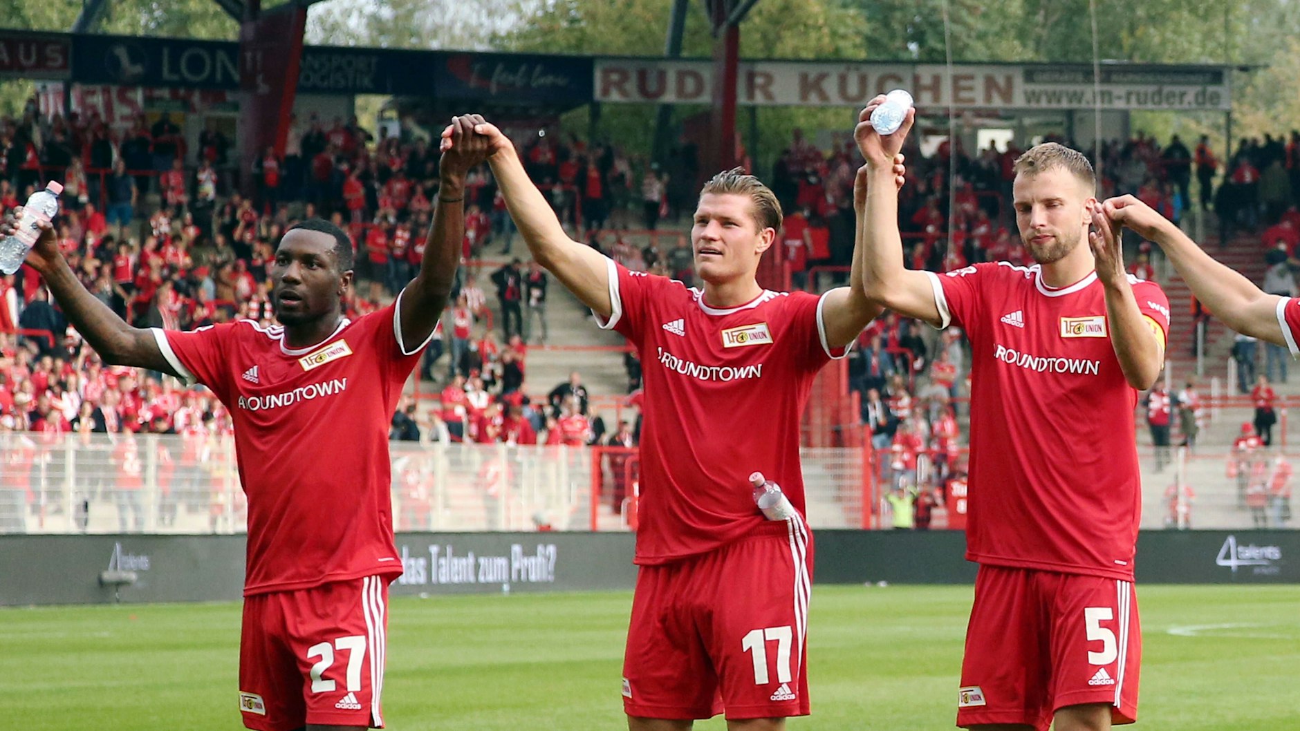 Sheraldo Becker und Kevin Behrens (v.l.) kommen als Awoniyi-Alternative beim 1. FC Union in Betracht. 