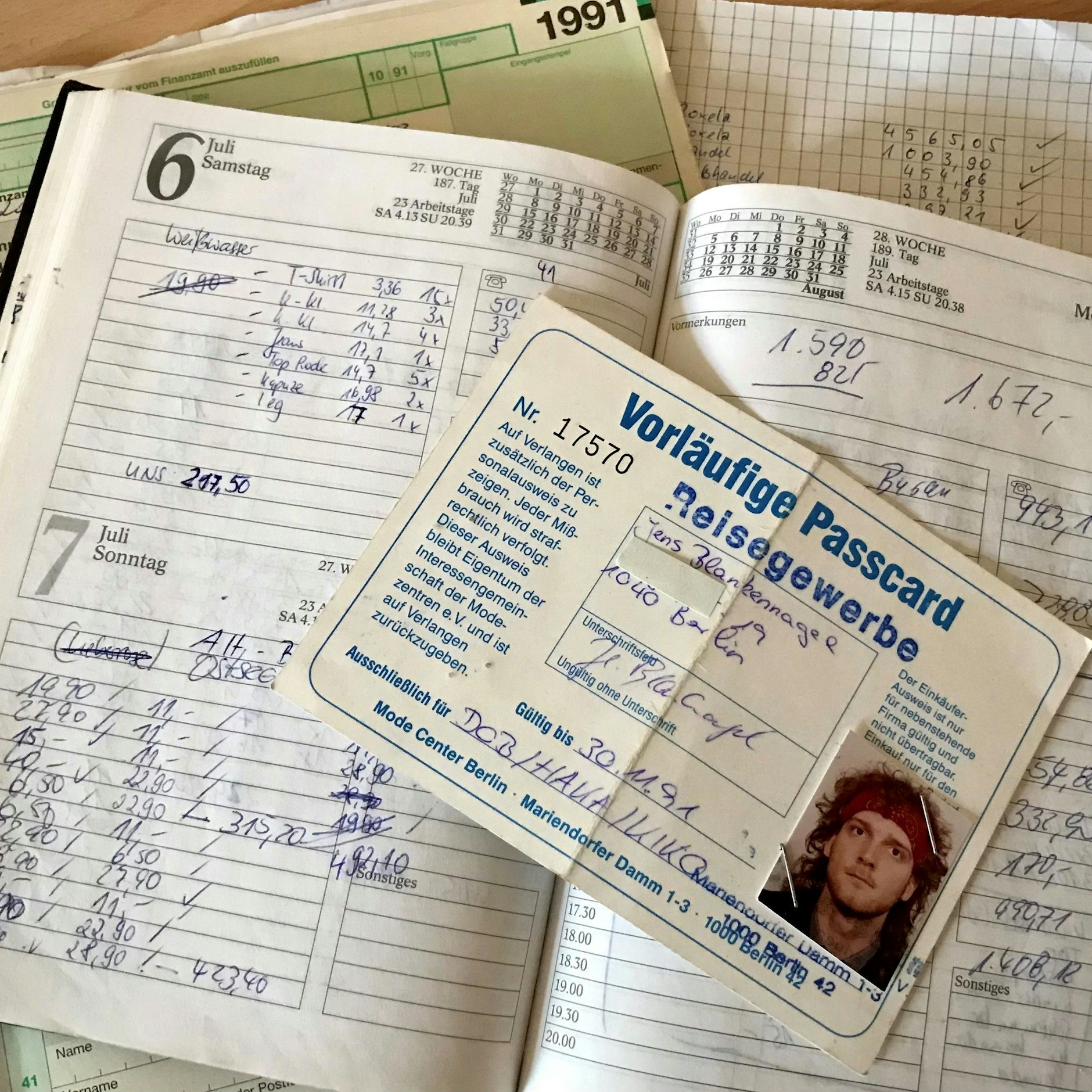 Die Unterlagen: Im Kalender haben wir jeden einzelnen Verkauf eingetragen.