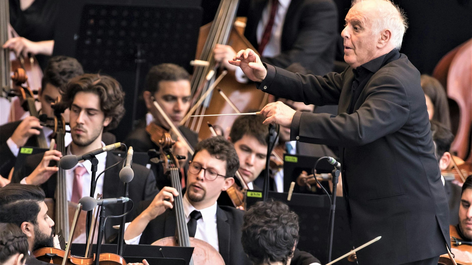 Ein Sommerabend im August in der Waldbühne mit&nbsp;Star-Geigerin Anne-Sophie Mutter&nbsp;und dem West-Eastern Divan Orchestra unter der Leitung von Daniel Barenboim.
