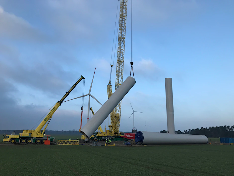 Windrad-Baustelle bei Großbeeren