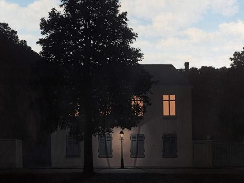 René Magritte: „L’empire des lumières“, 1954 (Ausschnitt)