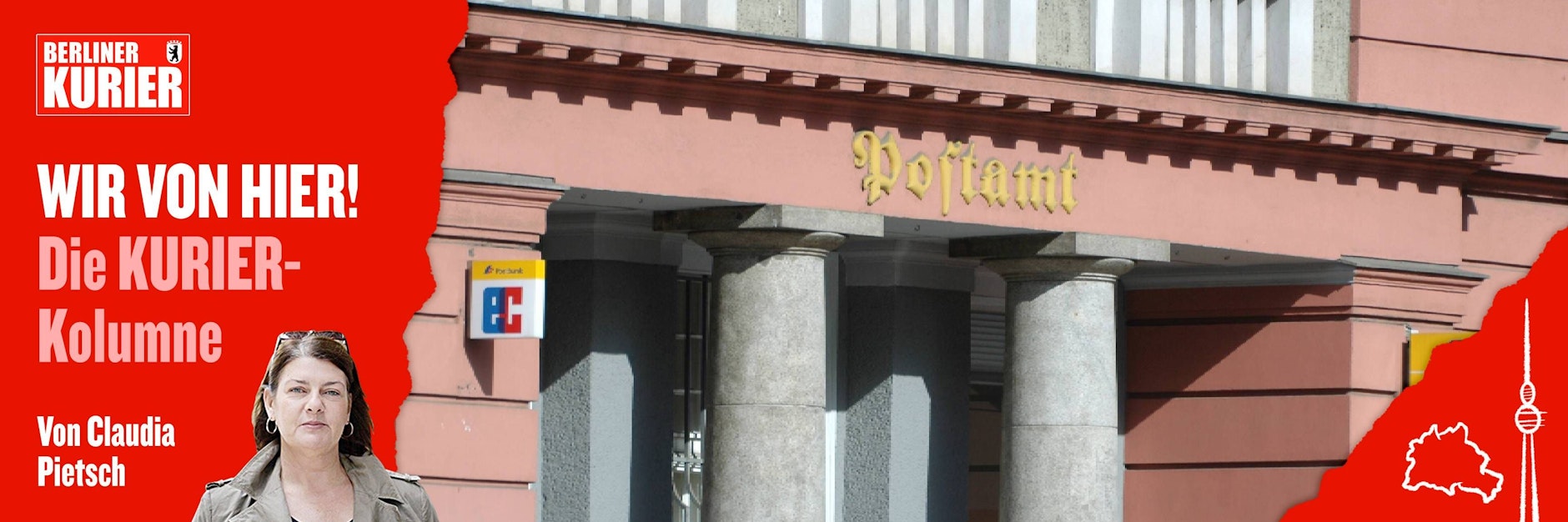 Die Frakturschrift an dem klassizistischen Gebäude erinnert noch an die Post, wie wir sie früher kannten. 