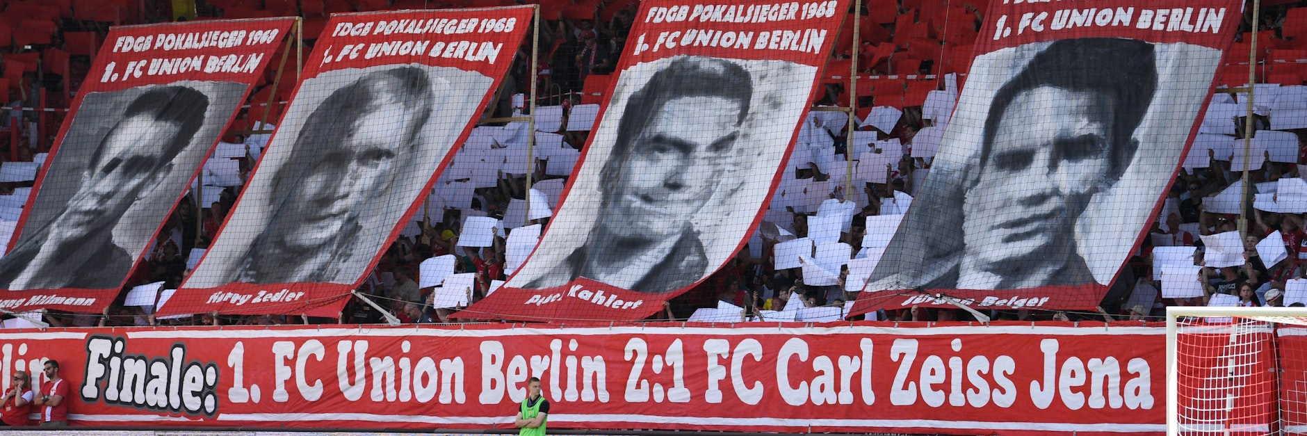 Im Mai 2018, zum 50. Jahrestag des Siegs gegen Carl Zeiss Jena, würdigten die Fans von Union ihre Pokal-Helden mit einer Choreografie.