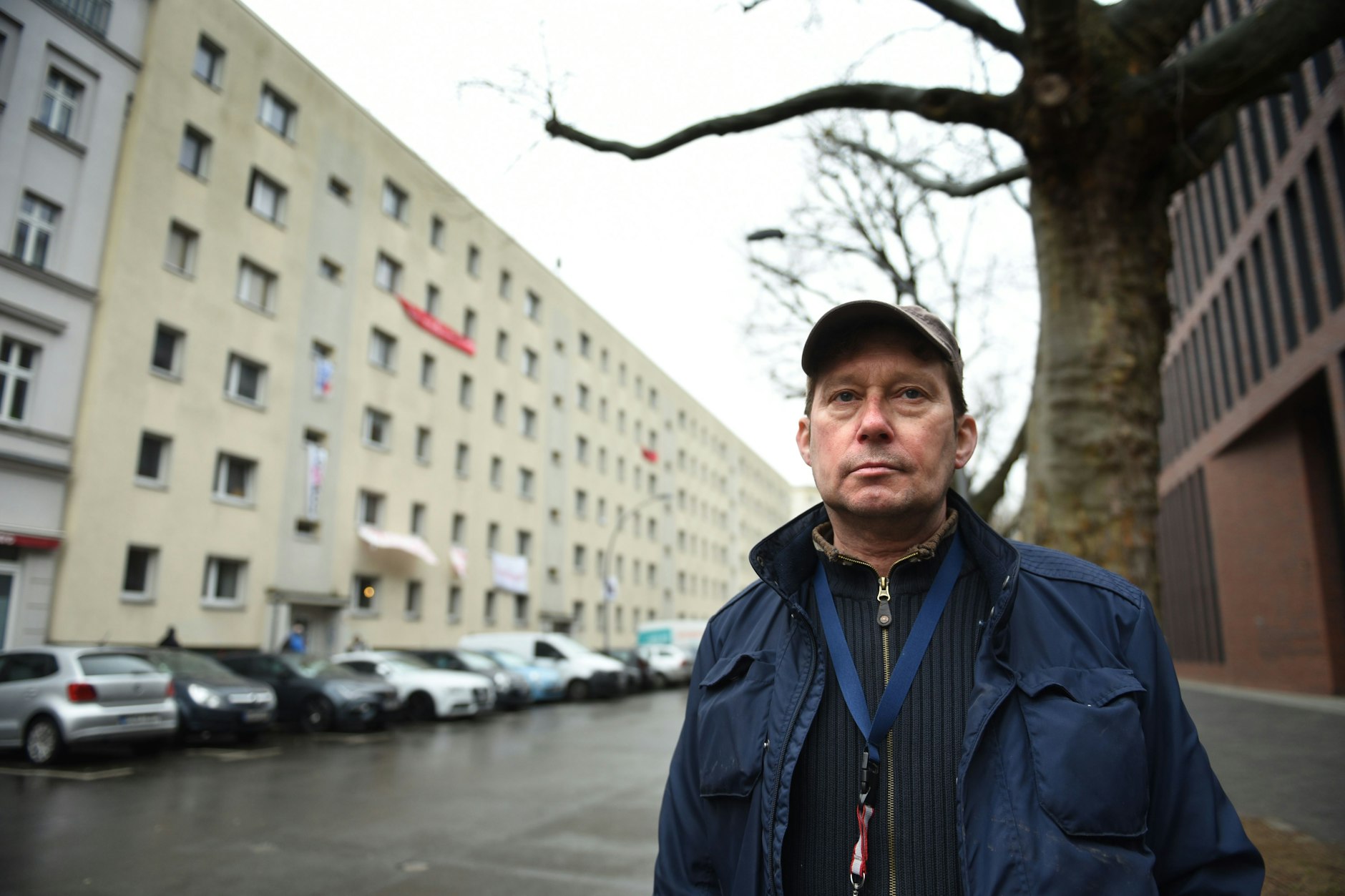 Altmieter Daniel Diekmann in der&nbsp;Habersaathstraße.