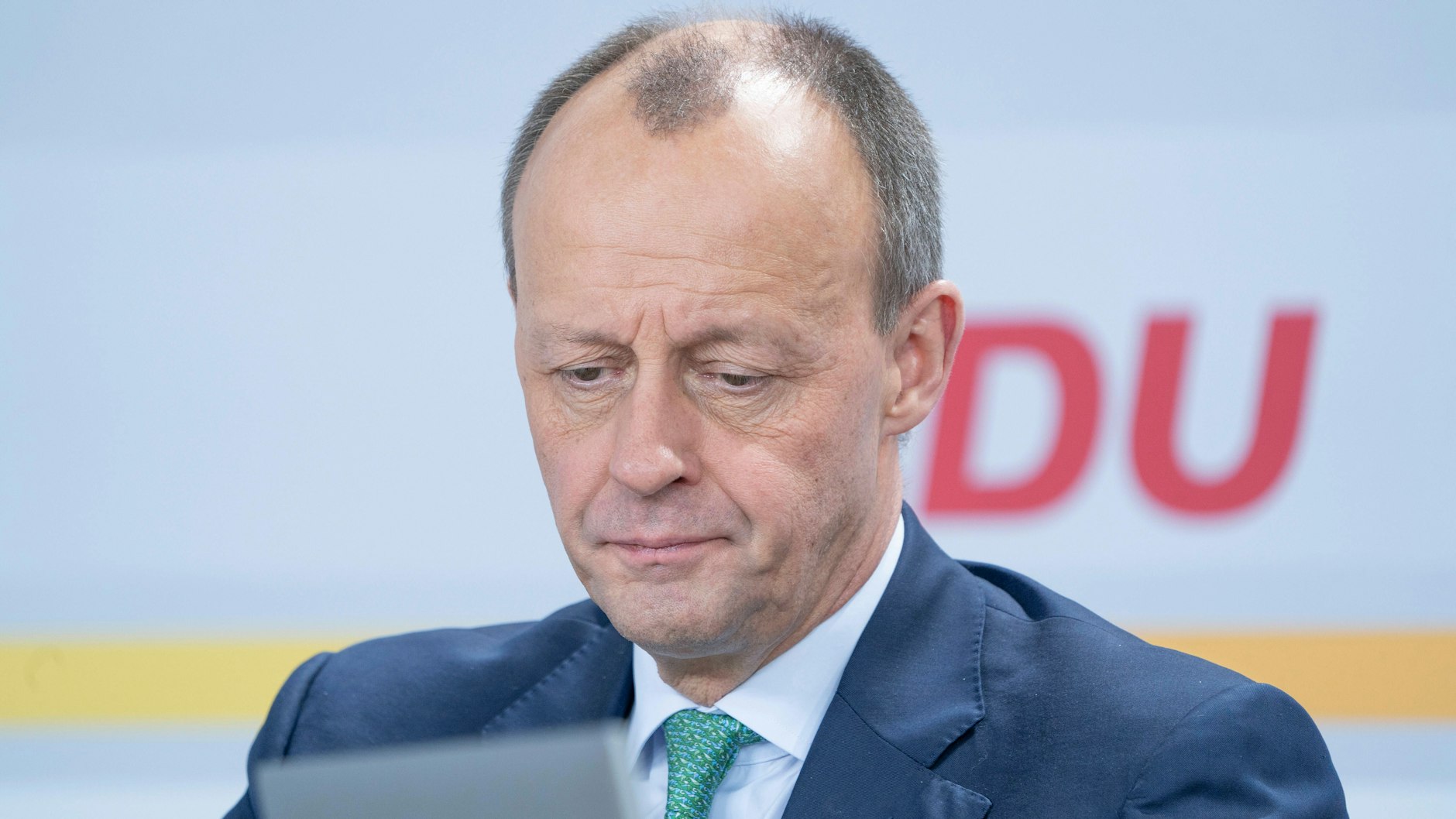 Der neue Parteivorsitzende Friedrich Merz am Sonnabend im Konrad-Adenauer-Haus in Berlin.