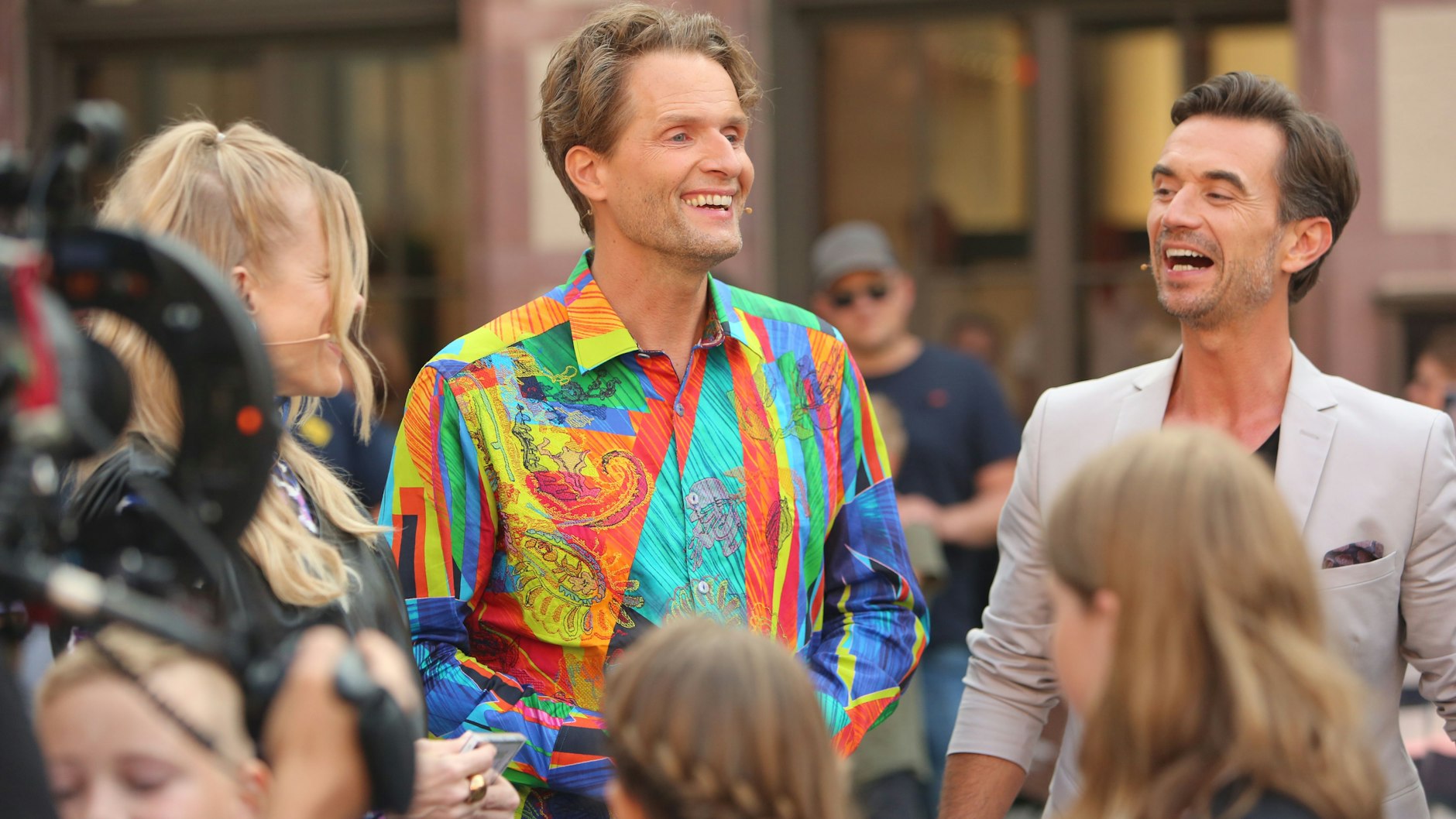 Musikproduzent Toby Gad (Mitte), Sängerin Ilse DeLange und Schlagerstar Florian Silbereisen sind die neue Jury von „Deutschland sucht den Superstar“.