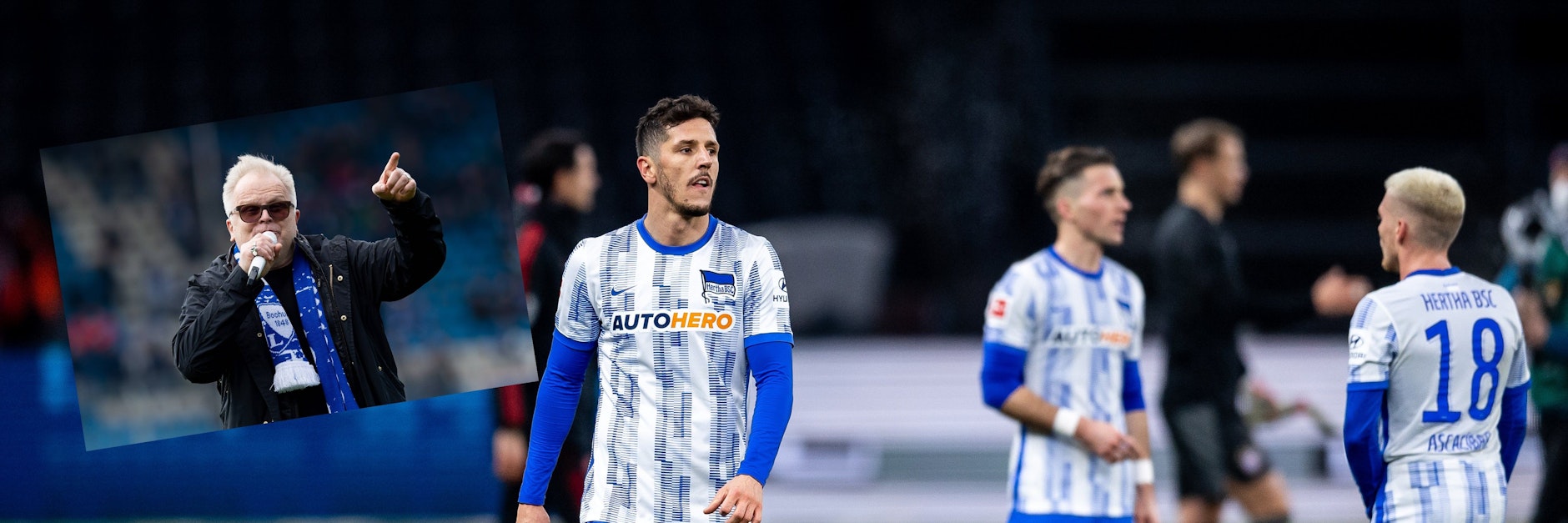 Den Hertha-Profis droht gegen den von Kult-Sänger Herbert Grönemeyer (l.) besungenen VfL Bochum die nächste Niederlage.